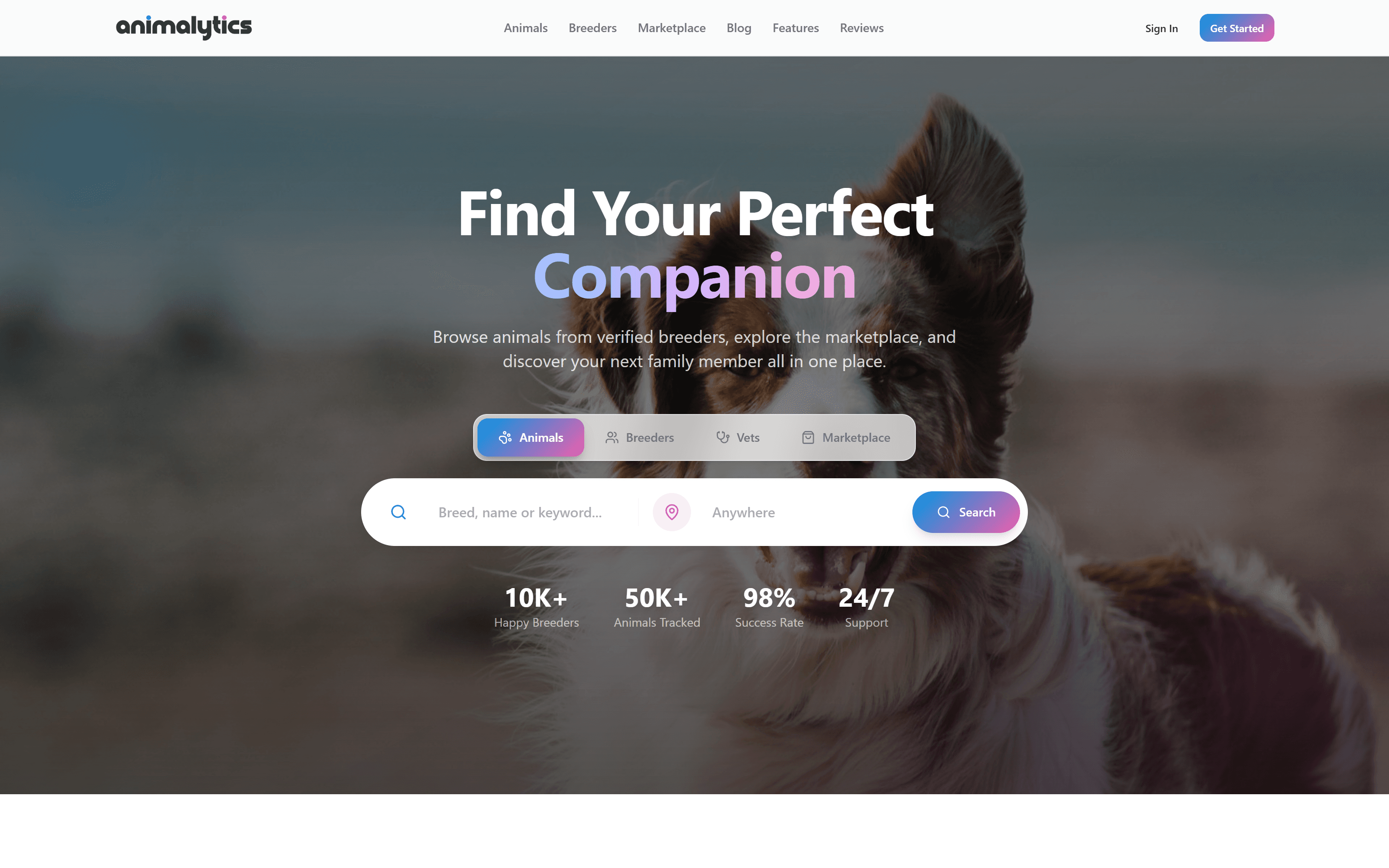 Animalytics · A breeding-management platform for professional dog breeders.